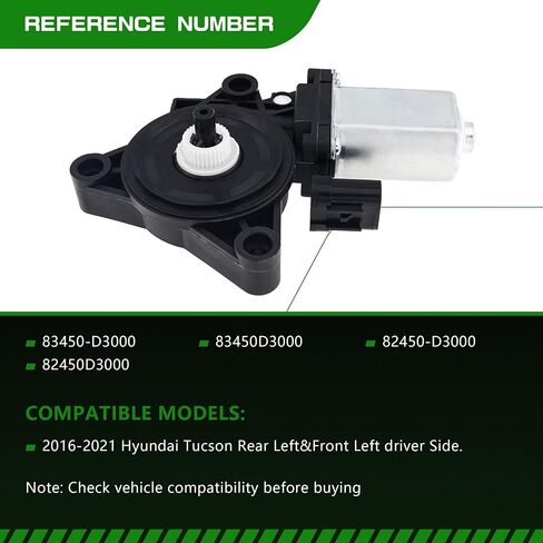 83450-D3000 Power Window Lift Motor Compatible with 2016 2017 2018 2019 2020 2021 Hyundai Tucson,Rear Left&Front Left Driver Side 83450D3000. in Saudi Arabia
