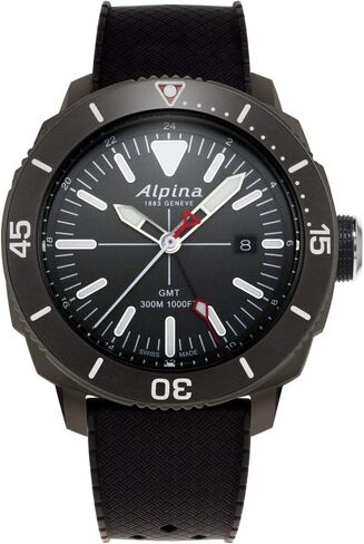 Alpina Men's Seastrong Diver 300 GMT Quartz, Luminous Markers, Uni-Directional Bezel, 1,000 Feet WR, 44mm in Saudi Arabia