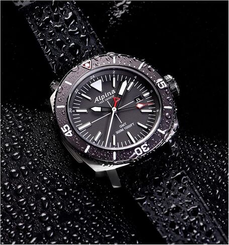 Alpina Men's Seastrong Diver 300 GMT Quartz, Luminous Markers, Uni-Directional Bezel, 1,000 Feet WR, 44mm in Saudi Arabia
