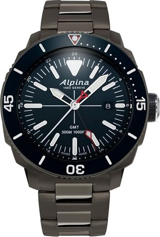 Alpina Men's Seastrong Diver 300 GMT Quartz, Luminous Markers, Uni-Directional Bezel, 1,000 Feet WR, 44mm in Saudi Arabia