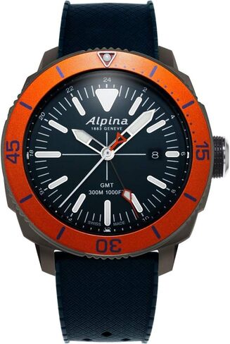 Alpina Men's Seastrong Diver 300 GMT Quartz, Luminous Markers, Uni-Directional Bezel, 1,000 Feet WR, 44mm in Saudi Arabia