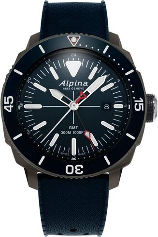 Alpina Men's Seastrong Diver 300 GMT Quartz, Luminous Markers, Uni-Directional Bezel, 1,000 Feet WR, 44mm in Saudi Arabia