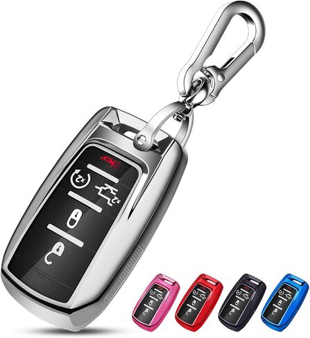 QBUC for RAM Key Fob Cover with Keychain Clip Soft TPU Key Case Compatible with 2019 2020 2021 2022 Dodge Ram 1500 2500 3500 4500 5500 Smart Remote Accessories (Blue) in Saudi Arabia