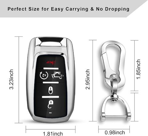 QBUC for RAM Key Fob Cover with Keychain Clip Soft TPU Key Case Compatible with 2019 2020 2021 2022 Dodge Ram 1500 2500 3500 4500 5500 Smart Remote Accessories (Blue) in Saudi Arabia