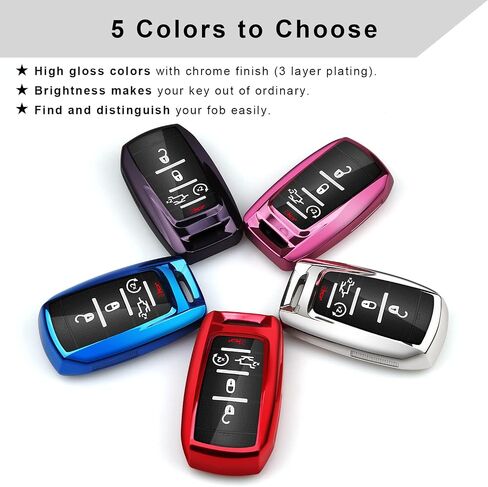 QBUC for RAM Key Fob Cover with Keychain Clip Soft TPU Key Case Compatible with 2019 2020 2021 2022 Dodge Ram 1500 2500 3500 4500 5500 Smart Remote Accessories (Blue) in Saudi Arabia