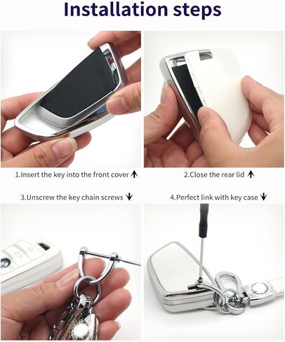 HAOYOUMEI Suitable For Bmw Key.Advanced soft TPU key case is compatible with X1 X3 X4 X5 X6 X7 M5 M6 1 3 4 5 6 7 GT3 GT5 GT6 key 360 Degree full protection key (Type B White Key Cover + key chain set) in Saudi Arabia