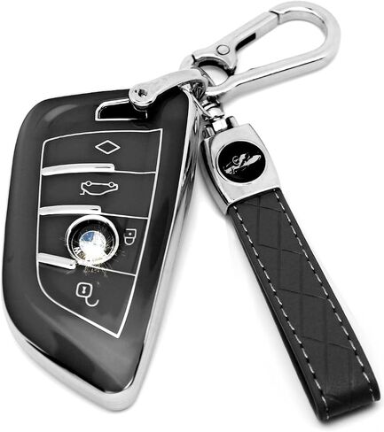 HAOYOUMEI Suitable For Bmw Key.Advanced soft TPU key case is compatible with X1 X3 X4 X5 X6 X7 M5 M6 1 3 4 5 6 7 GT3 GT5 GT6 key 360 Degree full protection key (Type B White Key Cover + key chain set) in Saudi Arabia