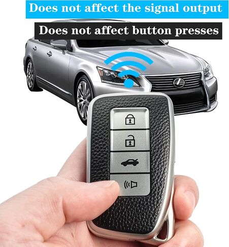 Texture key fob cover case keychain Compatible with Lexus,Soft TPU key case/skin,4-Buttons fit ES IS GS NX RX RC GX LX 570 200 250 300 350 h F Sport Remote Key Vehicle Accessories,silver in Saudi Arabia