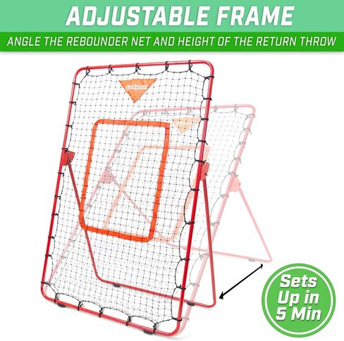 GoSports 6 ft x 3.5 ft Baseball & Softball Pitching and Fielding Rebounder Trainer - Adjustable Angle Pitch Back Return Net - Practice Grounders, Pop Flies, Line Drives in Saudi Arabia