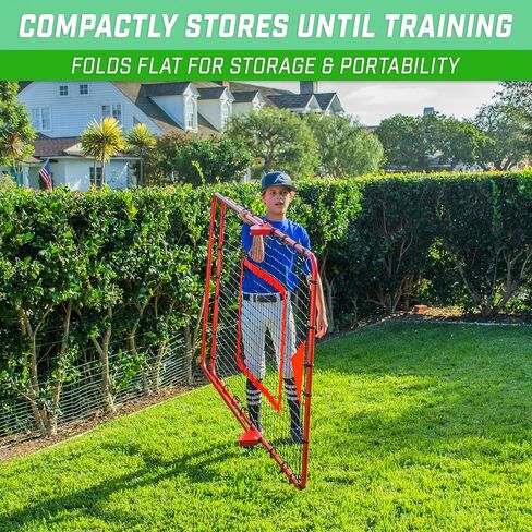 GoSports 6 ft x 3.5 ft Baseball & Softball Pitching and Fielding Rebounder Trainer - Adjustable Angle Pitch Back Return Net - Practice Grounders, Pop Flies, Line Drives in Saudi Arabia