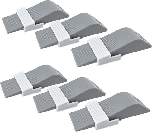 سدادات باب HOXWELL، 6 قطع من إسفين الباب لأسفل الباب تمنع القفل، توقف باب قوي قابل للتكديس للسجاد باب عالي التحمل (رمادي) in Kuwait