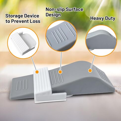 سدادات باب HOXWELL، 6 قطع من إسفين الباب لأسفل الباب تمنع القفل، توقف باب قوي قابل للتكديس للسجاد باب عالي التحمل (رمادي) in Kuwait