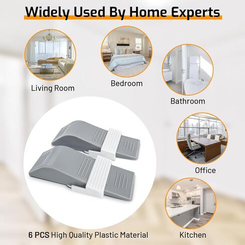 سدادات باب HOXWELL، 6 قطع من إسفين الباب لأسفل الباب تمنع القفل، توقف باب قوي قابل للتكديس للسجاد باب عالي التحمل (رمادي) in Kuwait