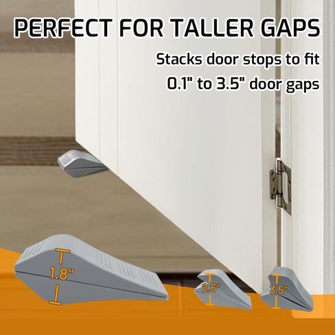 سدادات باب HOXWELL، 6 قطع من إسفين الباب لأسفل الباب تمنع القفل، توقف باب قوي قابل للتكديس للسجاد باب عالي التحمل (رمادي) in Kuwait