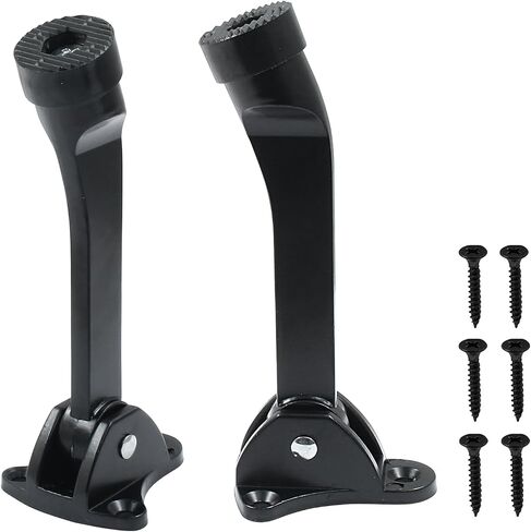 Luomorgo 2 Pack Kickdown Door Stop، توقف الباب للخدمة الشاقة مع طرف مطاطي مضاد للانزلاق، 4 بوصة توقف الباب حامل Kickdown Doorstop لأسفل الباب، أسود in Saudi Arabia