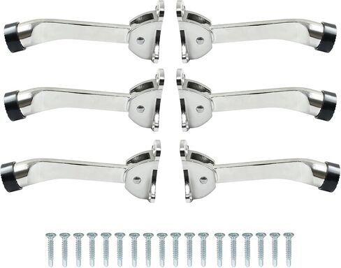 Luomorgo 2 Pack Kickdown Door Stop، توقف الباب للخدمة الشاقة مع طرف مطاطي مضاد للانزلاق، 4 بوصة توقف الباب حامل Kickdown Doorstop لأسفل الباب، أسود in Saudi Arabia