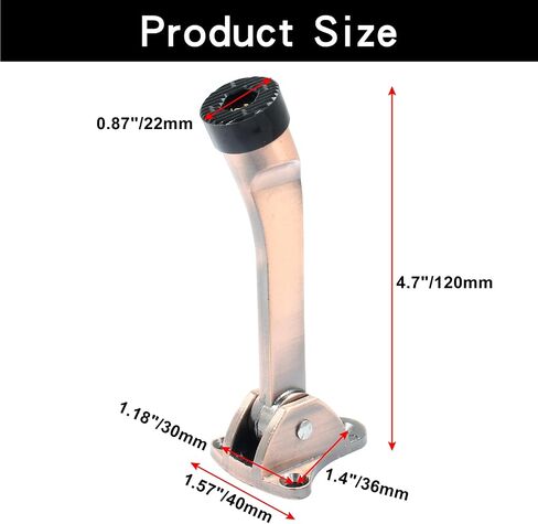 Luomorgo 2 Pack Kickdown Door Stop، توقف الباب للخدمة الشاقة مع طرف مطاطي مضاد للانزلاق، 4 بوصة توقف الباب حامل Kickdown Doorstop لأسفل الباب، أسود in Saudi Arabia