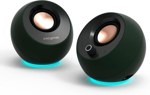 سماعات كمبيوتر Creative Pebble Pro Minimalist 2.0 USB-C MF1710 (أخضر) مع بلوتوث 5.3 وإضاءة RGB قابلة للتخصيص لأجهزة الكمبيوتر الشخصية وأجهزة Mac (متجددة) in Kuwait