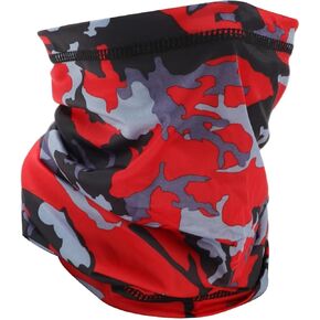 HAZEX Cooling Neck Gaiter, Face Mask, Scarf, Windproof UV Protective Mask for Outdoor Skiing, Motorcycling, Running, Cycling, Camouflage Red in Saudi Arabia