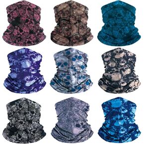 9-Pack Balaclava Face Mask for Men & Women - UV Protection Neck Gaiter, Multi-Use Cycling Mask & Breathable Headband in Saudi Arabia
