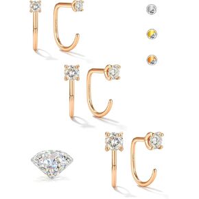 GEMQUEEN Moissanite 925 Sterling Silver Half Hoop Earrings for Women, Small Huggie Hoops Set Lightweight Comfort Fit Everyday & Sleep Earrings Pink Blue Rainbow Gray Black D Color VVS1 2/3/4mm in Saudi Arabia