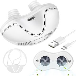 Micro Anti Snoring Devices, Electric Snoring Solution, Adjustable Wind Speed Anti Snore Device Aids for Men & Women Travel,White in Saudi Arabia