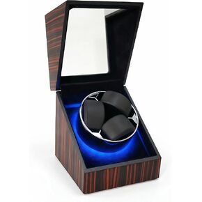 3 Watch Winder for Automatic Watches, Watch Rotator for Rolex 5 Rotation Modes Box with Blue Light, Watches Winder Case USB-C or Battery Powered Present for Men Quiet Mabuchi Motor(≤5db) in Saudi Arabia