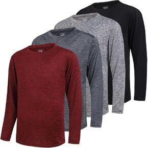 WHITE PEAK TRADING COMPANY 4 Pack Boy's Quick-Drying Hoodies Pullover Long Sleeve, Athletic Training T Shirts in Saudi Arabia