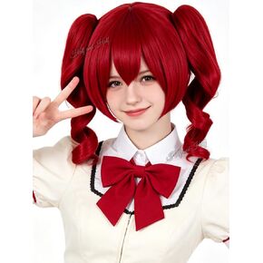Half and Half Reze Cosplay Wig Dark Purple Anime Cosplay Short Wigs with Bangs & Bun Deep Grape Purple Female Wig for Halloween Party Women Costumes in Saudi Arabia
