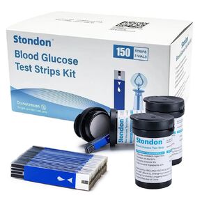 Stondon Blood Glucose Test Strips and Lancets, 150 Test Strips + 150 Lancets, Compatible with Stondon G430/G520/G425-3 Glucose Meters, No Coding Blood Sugar Testing Supplies in Saudi Arabia