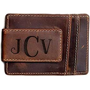 Personalized Leather Magnetic Money Clip The Sanibel by Left Coast Original in Saudi Arabia