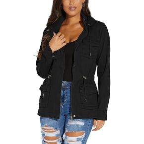 SheKiss Womens Camouflage Shacket Jacket Coats Fashion Fall Long Sleeve Zipper Canvas Camo Jackets with Pockets in Kuwait