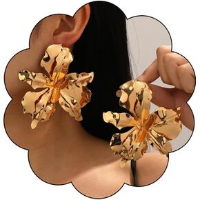 Large Flower Earrings for Women Statement Flower Earring Big Floral Earrings Trendy Elegant 3D Floral Jewelry Accessories for Women in Saudi Arabia