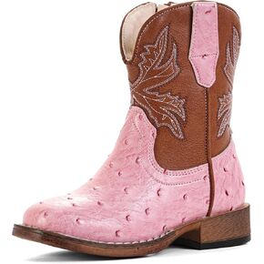 Boys Cowboy Boots for Kids Girls Western Toddler Cowgirl Boots Mid Calf Square Toe Boot in Kuwait