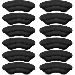 Heel Pads for Shoes Too Big or Rubbing Against Heel, 6 Pairs Self-Adhesive Heel Cushion Inserts for Women Men, Heel Grips Liner Shoe Filler to Make Shoes Fit Tighter (Black and Beige) in Saudi Arabia