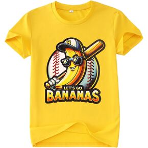 Kids Boy Girls Baseball Shirt Baseball Team Graphic T-Shirt Teen Banana Base Ball Fans Tees Game Day Outfit Top 8-12Y in Saudi Arabia