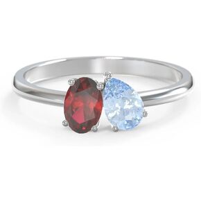 JEWLR Toi et Moi Oval and Pear Gemstone Ring in Kuwait