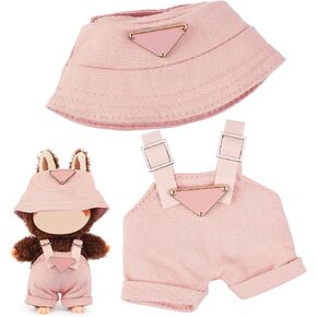 17cm Clothes Set for Doll , Handcrafted Dress up Unique Overalls Set & Style Hat Cute Clothes for 17cm Doll Accessories Suit, Cute Clothes for Doll Not Included (Black) in Saudi Arabia