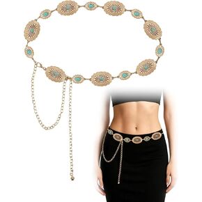 Western Chain Belt for Women: Adjustable Gold Boho Belt, Fits 27-35" Waist for Jeans, Dresses, Concerts & Festivals in Saudi Arabia