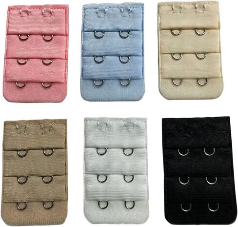 6Pc Random Color Bra Extenders Women Bra Extension Hooks 2 Hook 3 Row Back Extension Bra Buckle Women Lingerie Bra Accessories Creative and Exquisite popular in Kuwait
