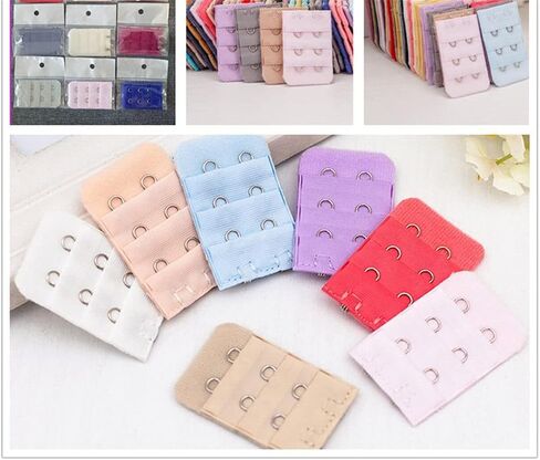 6Pc Random Color Bra Extenders Women Bra Extension Hooks 2 Hook 3 Row Back Extension Bra Buckle Women Lingerie Bra Accessories Creative and Exquisite popular in Kuwait