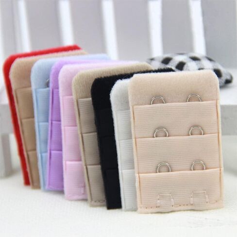 6Pc Random Color Bra Extenders Women Bra Extension Hooks 2 Hook 3 Row Back Extension Bra Buckle Women Lingerie Bra Accessories Creative and Exquisite popular in Kuwait