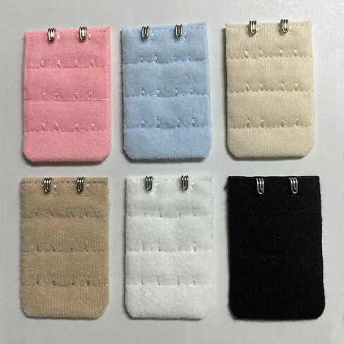 6Pc Random Color Bra Extenders Women Bra Extension Hooks 2 Hook 3 Row Back Extension Bra Buckle Women Lingerie Bra Accessories Creative and Exquisite popular in Kuwait