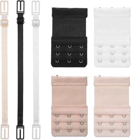 3PCS Bra Strap Holders for Slipping, 4PCS Bra Extensions 3 Hook, Adjustable Stretchybras Strap Extender, Adjust the Bras and Secure the Shoulder Straps. in Kuwait