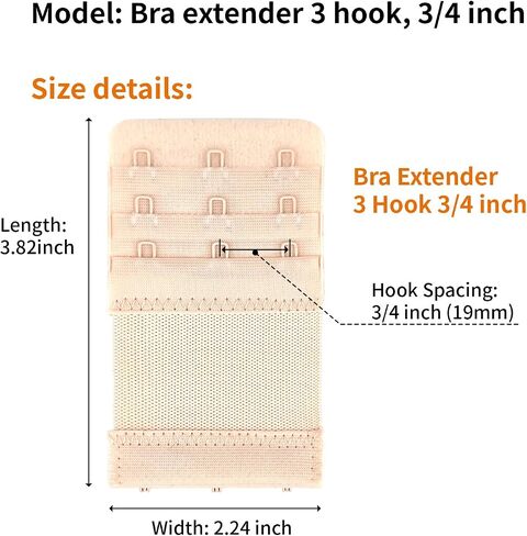 Comfort Stretch Bra Extenders for Women - 2 to 6 Hook Options, Soft & Expandable Back Band Extender Straps in Saudi Arabia