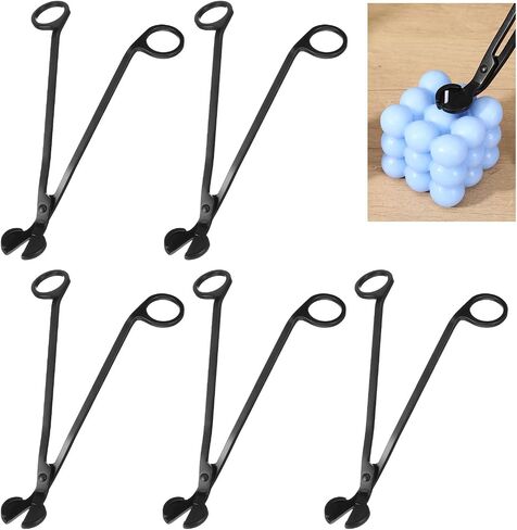 6 Pcs Candle Wick Trimmer Set Stainless Steel Wick Cutter for Clean Burn, 7.1 x 2.2 Inch Black Wicks Trimmer with Debris Catcher in Saudi Arabia