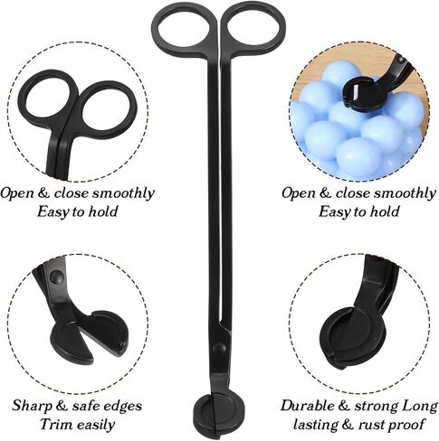 6 Pcs Candle Wick Trimmer Set Stainless Steel Wick Cutter for Clean Burn, 7.1 x 2.2 Inch Black Wicks Trimmer with Debris Catcher in Saudi Arabia