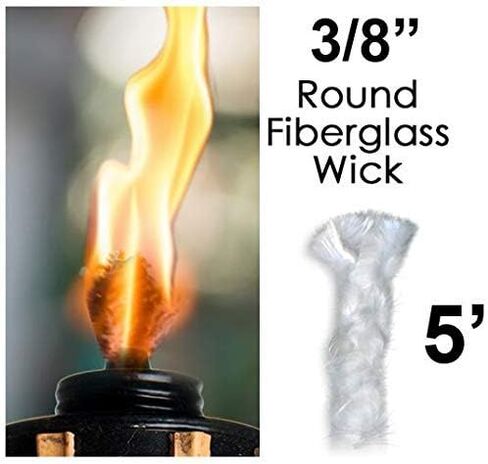 3/8" x 5' Wick It Up with US Round Fiberglass Wick Kerosene Oil Lamps Lanterns Replacement Wicks Torch Wine Bottle Candle (38) 05 in Saudi Arabia