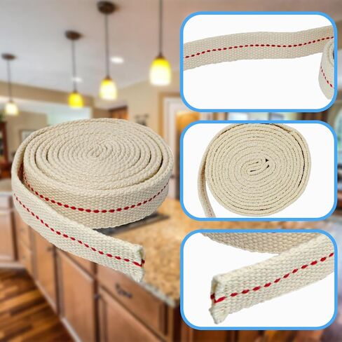 3/4" Flat Cotton Oil Lamp Wick for Paraffin Oil Kerosene Based Lanterns and Candle Burners, Wicks Candle Lamp, Oil Lamp Wicks, Braided Cotton Wick 4 Rolls in Saudi Arabia
