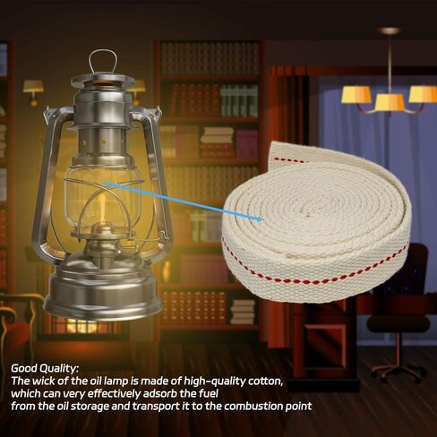 3/4" Flat Cotton Oil Lamp Wick for Paraffin Oil Kerosene Based Lanterns and Candle Burners, Wicks Candle Lamp, Oil Lamp Wicks, Braided Cotton Wick 4 Rolls in Saudi Arabia